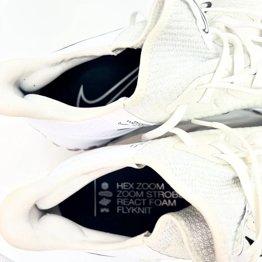 Nike Air Zoom Infinity Tour Flyknit Golf Shoes White Black CT0540-133 Mens 14